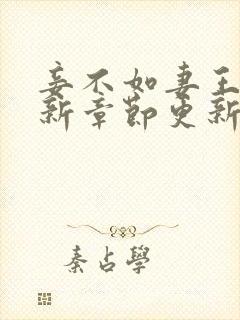 妾不如妻王野最新章节更新封面