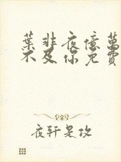 叶非夜亿万星辰不及你免费阅读