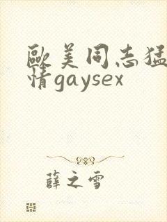 欧美同志猛男激情gaysex