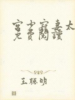 宫少宠妻太凶猛免费阅读封面