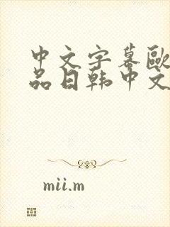 中文字幕欧美精品日韩中文