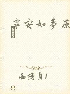 宁安如梦原著沈玠