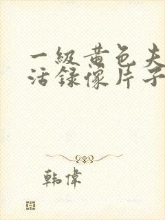 一级黄色夫妻生活录像片子