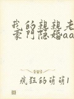 我的亲亲老婆之豪门隐婚aa制