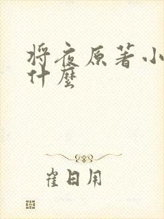 将夜原著小说叫什么