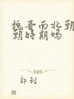 魏晋南北朝是六朝时期吗封面