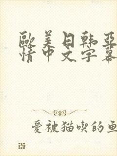 欧美日韩亚洲激情中文字幕封面