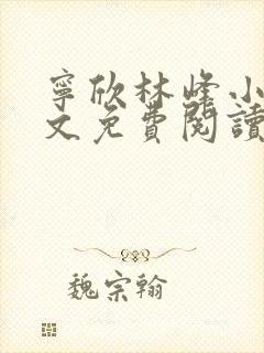 宁欣林峰小说全文免费阅读无弹窗