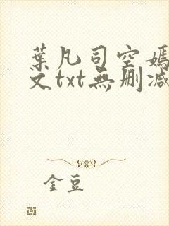 叶凡司空嫣然全文txt无删减封面