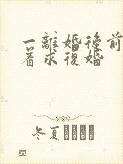 一离婚后前夫哭着求复婚