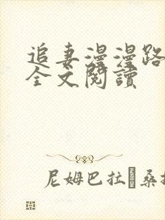 追妻漫漫路难逃全文阅读封面