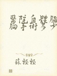 医院自体脂肪丰胸手术多少钱