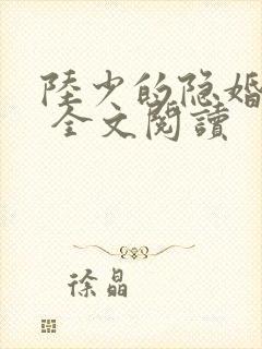 陆少的隐婚罪妻 全文阅读