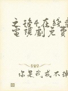 之后4在线观看电视剧免费高清完整版