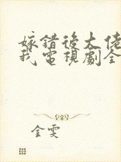 嫁错后大佬独宠我电视剧全集封面