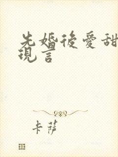 先婚后爱甜宠文现言