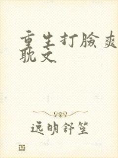 重生打脸爽文原耽文