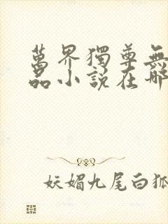 万界独尊无忧作品小说在哪里看