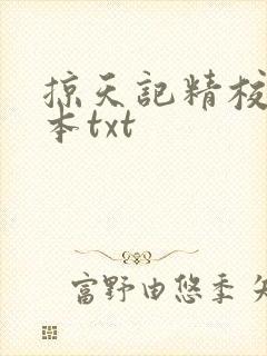 掠天记精校版全本txt