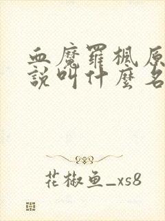 血魔罗枫原著小说叫什么名字封面