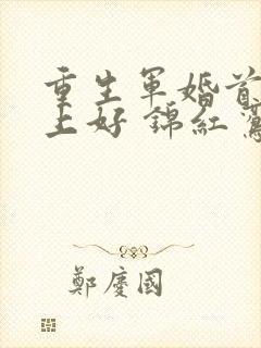 重生军婚首长早上好 锦红鸾