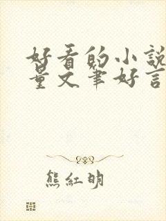 好看的小说高质量文笔好言情