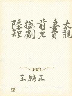 陆总前妻太傲娇短剧免费观看全集高清封面