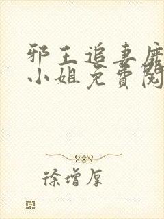 邪王追妻废材四小姐免费阅读全文