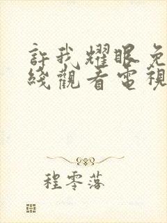 许我耀眼免费在线观看电视剧