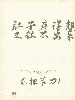 肚子疼得想拉屎又拉不出来怎么回事