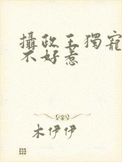 摄政王独宠医妃不好惹