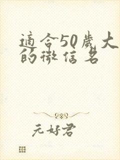 适合50岁大叔的微信名