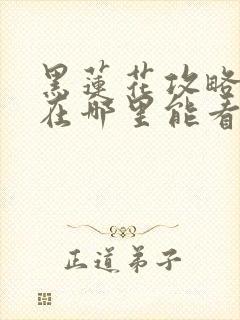 黑莲花攻略手册在哪里能看