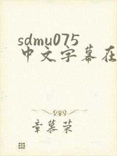 sdmu075中文字幕在线