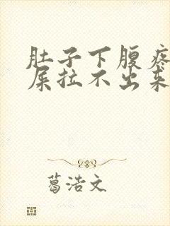 肚子下腹疼想拉屎拉不出来怎么回事