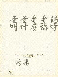 爸爸哥哥的媳妇叫什么称呼