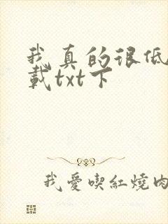 我真的很低调下载txt下封面