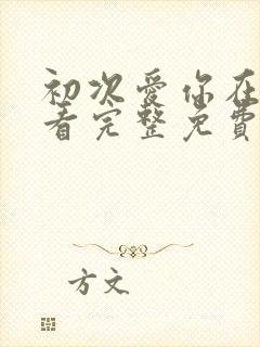 初次爱你在线观看完整免费版电视剧高清封面