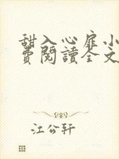 甜入心扉小说免费阅读全文