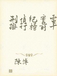 刑侦纪实电视剧排行榜前十名封面