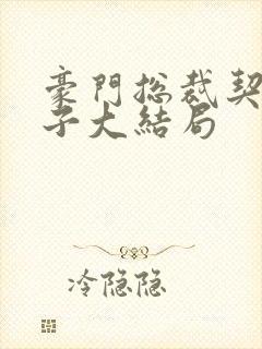 豪门总裁契约妻子大结局