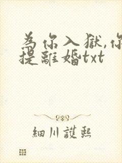 为你入狱,你却提离婚txt封面