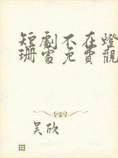 短剧不在灯火阑珊处免费观看