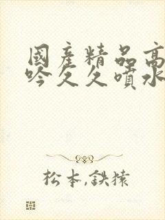 国产精品高潮呻吟久久喷水封面