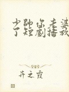 少帅你老婆又跑了短剧播放