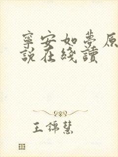 宁安如梦原著小说在线读