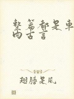 整篇都是车的多肉古言