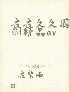 夜夜久久国产亚洲精品av