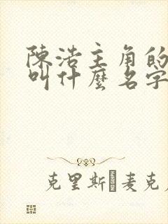 陈浩主角的小说叫什么名字