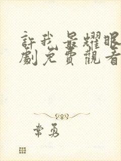 许我最耀眼电视剧免费观看高清